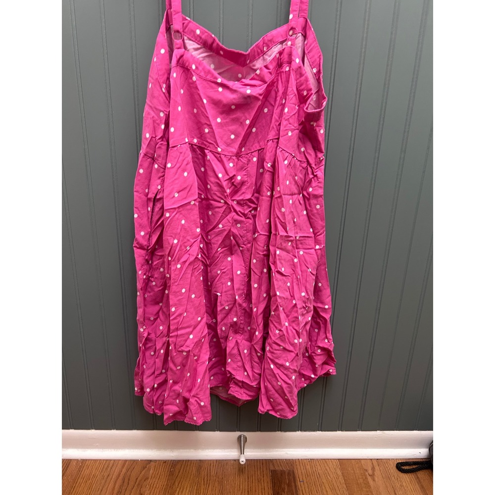 Torrid Pink Polka Dot Babydoll Mini Dress Plus Size 2 Sweetheart Tiered Summer - Picture 3 of 6
